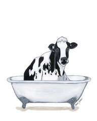 AJ184 - Cow in Tub - 12x16