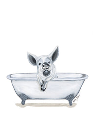 AJ186 - Pig in Tub - 12x16