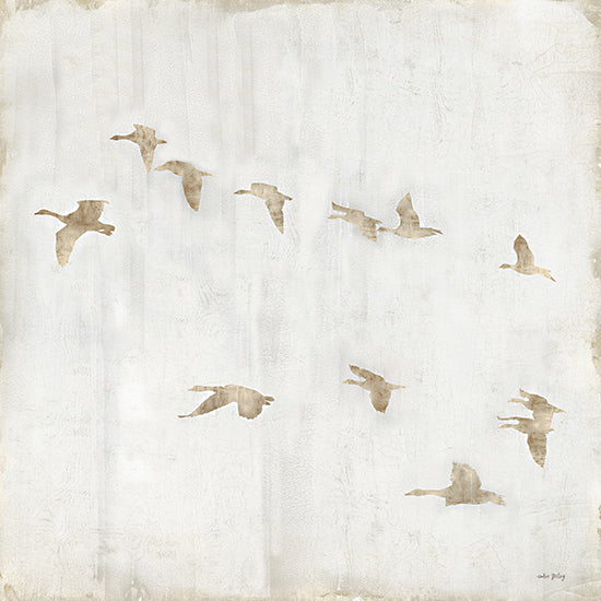 Amber Sterling AS232 - AS232 - Going Home - 12x12 Birds, Geese, In Flight, Abstract, Neutral Palette from Penny Lane