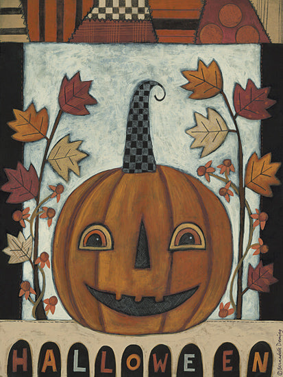 Bernadette Deming BER1488 - BER1488 - Halloween Jack O'Lantern - 12x16 Halloween, Fall, Jack O'Lantern, Leaves, Tree Branches, Patterns, Halloween, Typography, Signs, Textual Art from Penny Lane