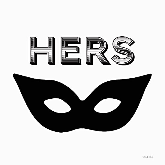 Cindy Jacobs CIN4167 - CIN4167 - Hers Mask - 12x12 Superheroes, Mask, Hers, Typography, Signs, Textual Art, Black & White, Children, Girls from Penny Lane