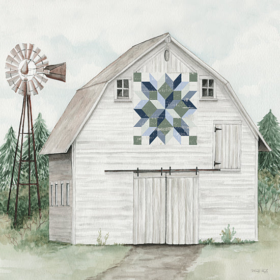 Cindy Jacobs CIN4260 - CIN4260 - Fenton's Barn Quilt - 12x12 Farm, Barn, White Barn, Barn Quilt, Windmill, Trees, Path from Penny Lane