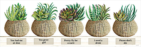 Cindy Jacobs CIN4326 - CIN4326 - Succulent Humor - 36x12 Still Life, Succulents, Cactus, Potted Plants, Southwestern, Humor, Funny Plaques, Typography, Signs, Textual Art from Penny Lane