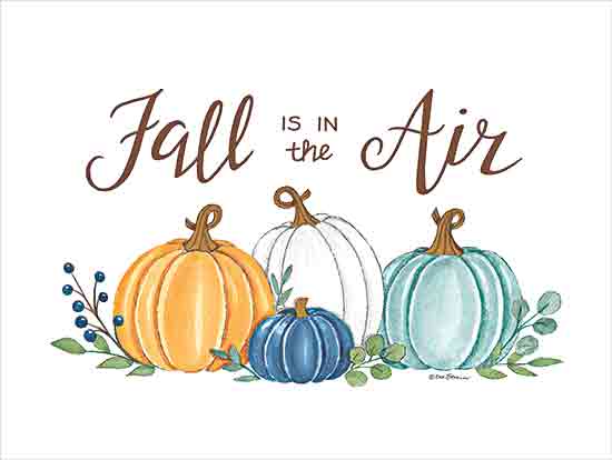 Deb Strain DS2257 - DS2257 - Fall is in the Air - 16x12 Fall, Still Life, Pumpkins, Blue Pumpkins, Greenery, Fall is in the Air, Typography, Signs, Textual Art from Penny Lane