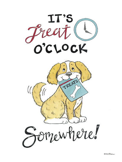 Deb Strain DS2310 - DS2310 - It's Treat O'clock Somewhere - 12x16 Humor, Pets, Dog, It's Treat O'clock Somewhere!, Typography, Signs, Textual Art, Dog Treats from Penny Lane