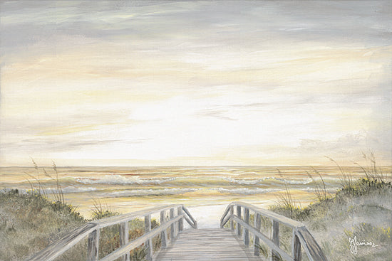 Georgia Janisse JAN330 - JAN330 - Walkway to the Sunset - 18x12 Coastal, Landscape, Ocean, Walkway, Path, Sunset, Beach, Grass, Neutral Palette from Penny Lane