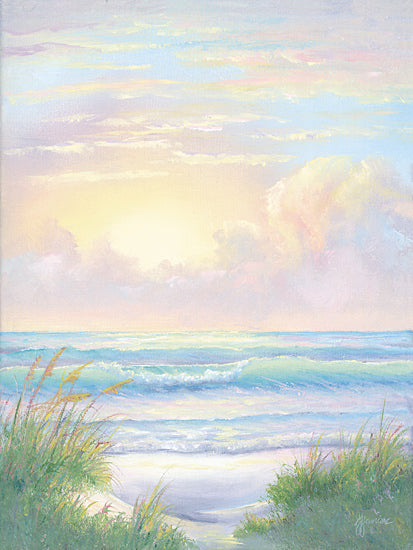 Georgia Janisse JAN341 - JAN341 - Sunlit Waves - 12x16 Coastal, Landscape, Ocean, Waves, Sand, Beach, Sky, Clouds, Beach Grass, Sun, Sunlight from Penny Lane