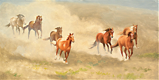 JG Studios JGS585 - JGS585 - Running Horses - 18x9 Horses, Galloping, Running, Landscape, Dust, Dirt, Wild Horses from Penny Lane