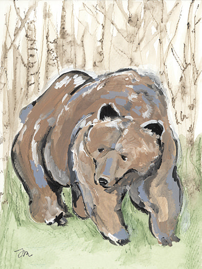 Jessica Mingo JM583 - JM583 - Brownie the Bear - 12x16 Bear, Brown Bear, Trees, Landscape, Wild Animal from Penny Lane