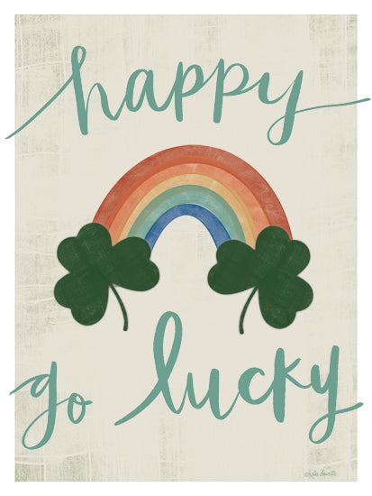 Katie Doucette KD211 - KD211 - Happy Go Lucky Rainbow - 12x16 St. Patrick's Day, Shamrocks, Rainbow, Happy Go Lucky, Typography, Signs, Textual Art from Penny Lane