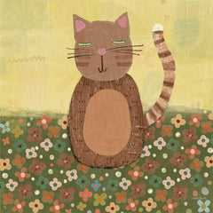 KD219 - Kitty with Wildflowers - 12x12