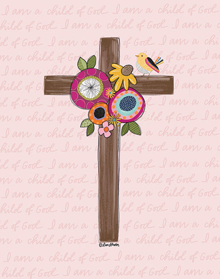 Lisa Larson LAR626 - LAR626 - I Am a Child of God - 12x16 Religious, Cross, Flowers, Bird, I Am a Child of God, Typography, Signs, Textual Art from Penny Lane