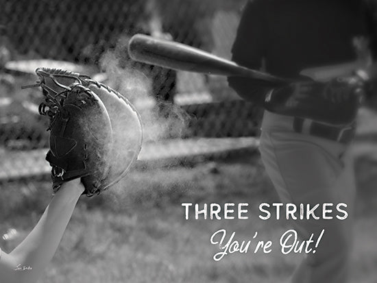 Lori Deiter LD3450 - LD3450 - Three Strikes - 16x12 Photography, Sports, Baseball, Boys, Masculine, Baseball Game, Black & White, Three Strikes You're Out!, Typography, Signs, Textual Art, Ball Field from Penny Lane