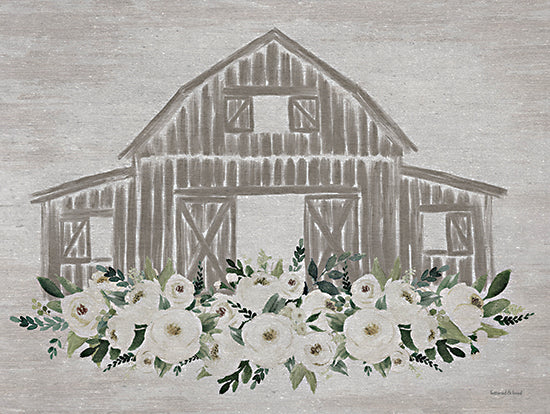 Lettered & Lined LET1081 - LET1081 - Flower Barn - 16x12 Barn, Farm, Whimsical, Flowers, White Flowers from Penny Lane