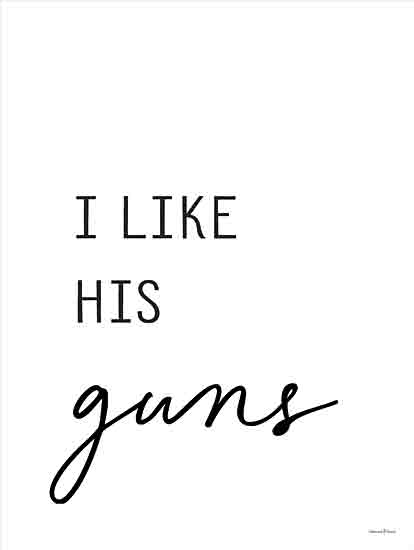 lettered & lined LET898 - LET898 - Guns and Buns 1 - 12x16 Humor, Wife, I Like His Guns, Typography, Signs, Textual Art, Black & White, Feminine, Diptych from Penny Lane