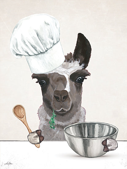 Lee Keller LK245 - LK245 - Ready to Bake Llama - 12x16 Kitchen, Farmhouse/Country, Llama, Whimsical, Spoon, Bowl. Ready to Bake from Penny Lane