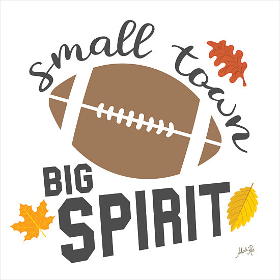 Marla Rae MAZ5963 - MAZ5963 - Small Town, Big Spirit - 12x12 Football, Small Town Big Spirit, Typography, Signs, Textual Art, Fall, Leaves from Penny Lane