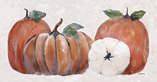 Mackenzie Kissell MKA184 - MKA184 - Rustic Pumpkin Trio    - 18x9 Fall, Still Life, Pumpkins, Rustic, Orange Pumpkins, White Pumpkin  from Penny Lane