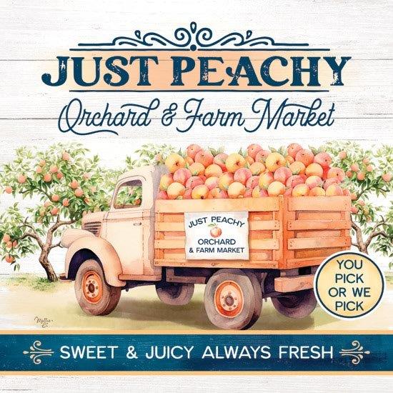 Mollie B. MOL2809 - MOL2809 - Just Peachy Orchard & Farm Market - 12x12 Farm, Peach Orchard, Truck, Peaches, Peach Trees, Just Peachy Orchard & Farm Market, Typography, Signs, Textual Art from Penny Lane