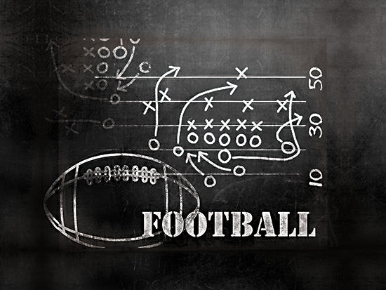 Masey St. Studios MS247 - MS247 - Football Plays - 16x12 Football, Sports, Football Plays, Chalkboard, Football, Typography, Signs, Textual Art, Masculine, Black & White from Penny Lane