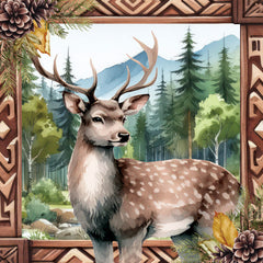 ND572 - Woodland Retreat Deer - 12x12