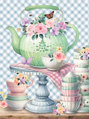 ND596 - In the Kitchen Teapot and Cups - 12x16