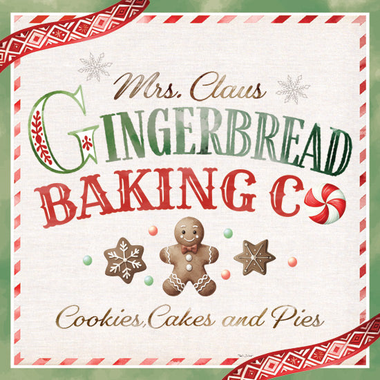 Nicole DeCamp ND616 - ND616 - Mrs. Claus Gingerbread Banking Co. - 12x12 Christmas, Holidays, Kitchen, Gingerbread, Mrs. Claus Gingerbread Baking Co., Typography, Signs, Textual Art, Cookies, Border, Winter from Penny Lane