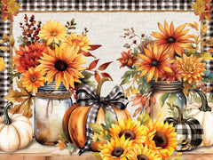 ND634 - Plaid Pumpkins Fall Floral - 16x12