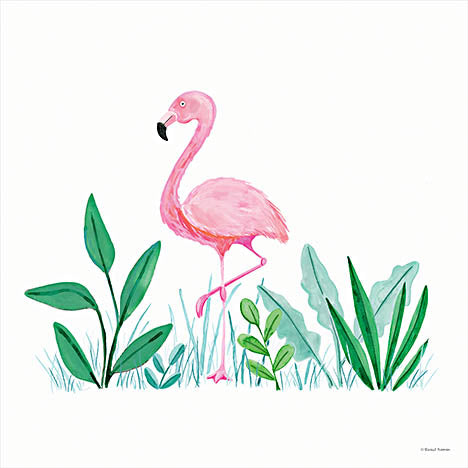 Rachel Nieman RN598 - RN598 - Flamingo Tropical Vibes - 12x12 Flamingo, Tropical, Greenery, Leaves, Pink Flamingo from Penny Lane