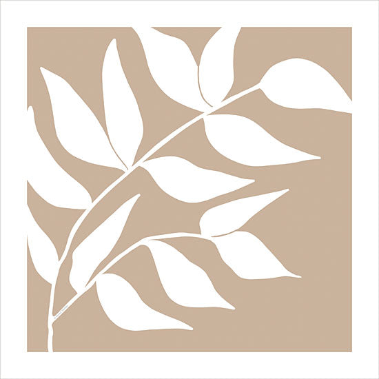 Rachel Nieman RN631 - RN631 - Mod Mix 4 - 12x12 Abstract, Greenery, White Leaves, White & Tan, White Border, Mod Mix from Penny Lane