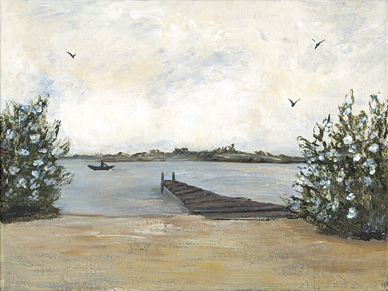 Soulspeak & Sawdust SAW165 - SAW165 - Gone Fishin' - 16x12 Landscape, River, Dock, Riverfront, Bushes, Gone Fishin' from Penny Lane