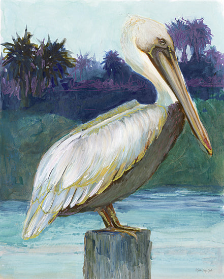 Stellar Design Studio SDS1328 - SDS1328 - Pelican on Stoop - 12x16 Coastal, Pelican, Post, Landscape, Ocean, Hill, Trees, Abstract from Penny Lane