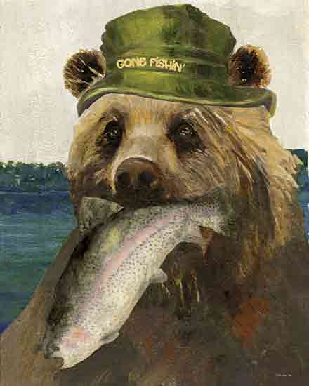 Stellar Design Studio SDS1408 - SDS1408 - Gone Fishin' - 12x16 Whimsical, Lake, Bear, Fish, Hat, Gone Fishin', Typography, Signs, Textual Art from Penny Lane