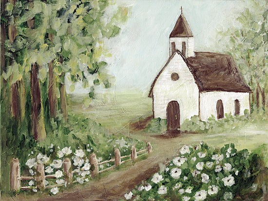 Amanda Hilburn AH179 - AH179 - Heavenly Sunlight - 16x12 small church, countryside, path, greenery, rustic, peaceful scene from Penny Lane