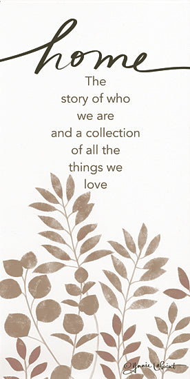 Annie LaPoint ALP2212 - ALP2212 - Home Story - 9x18 home typography art, inspirational quote, botanical leaves, neutral wall decor, modern farmhouse sign, word art from Penny Lane