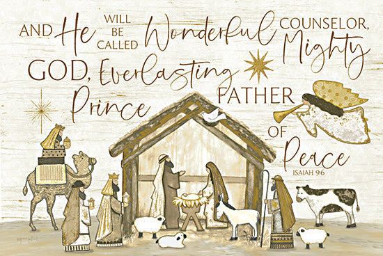 Annie LaPoint ALP2708 - ALP2708 - He Will Be Called - 18x12 Christmas, Holidays, Religious, Nativity, Holy Family, Joseph, Mary, Jesus, Kings, Sheep, Horse, Camel, Angel, And He Will be Called Wonderful Counselor, Isaiah, Bible Verse, Typography, Signs, Textual Art, Stars from Penny Lane