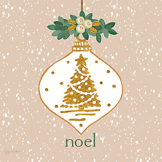 Annie LaPoint ALP2713 - ALP2713 - Snowy Noel Ornament - 12x12 Christmas, Holidays, Ornament, Holly, Berries, Noel, Typography, Signs, Textual Art, Winter, Falling Snow from Penny Lane