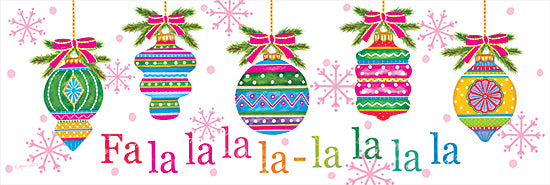 Annie LaPoint ALP2749 - ALP2749 - Fa La La Ornaments I - 18x6 Christmas, Holidays, Ornaments, Fa La La La La, Typography, Signs, Textual Art, Winter, Snowflakes, Bright Colors from Penny Lane