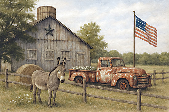 Anthony Smith ANT225 - ANT225 - Dilbert the Donkey - 18x12 donkey, barn, truck, rural scene from Penny Lane