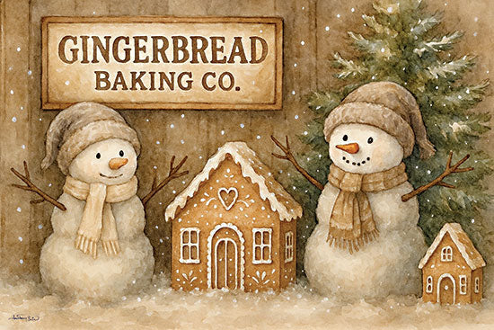 Anthony Smith ANT306 - ANT306 - Gingerbread Baking Co. - 18x12 winter snowmen gingerbread house bakery sign rustic christmas holiday snow cozy vintage illustration from Penny Lane