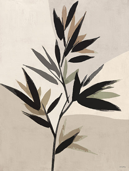 Amber Sterling AS423 - AS423 - Sleek Simplicity - 12x16 modern greenery, abstract plant leaves, muted tones, painterly brushstrokes, decorative botanical from Penny Lane