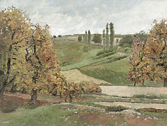 Amber Sterling AS457 - AS457 - Autumn Countryside - 16x12 rolling hills, country trees, green meadows, seasonal transition, painterly textures, scenic landscape from Penny Lane