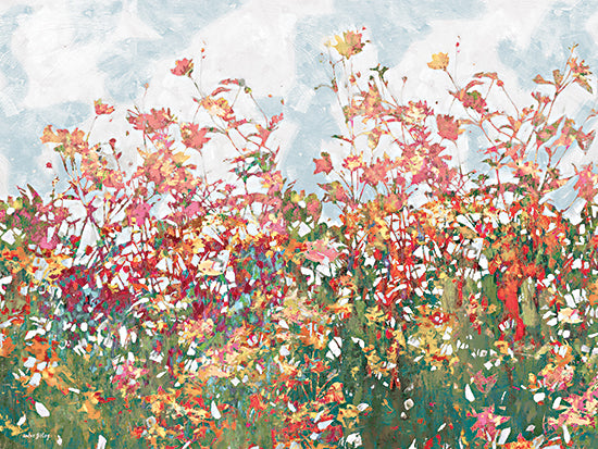 Amber Sterling AS519 - AS519 - Color Burst of Blooms - 16x12 abstract floral landscape, brush strokes, colorful wildflowers, modern painterly style, vibrant autumn tones, nature field, expressive texture, decorative art, fall-inspired, energetic, contemporary from Penny Lane