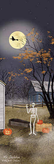 Billy Jacobs BJ1384 - BJ1384 - Mr. Skeleton - 12x36 Halloween, Fall, Farm, Skelton, Night, Moon, Pumpkins, Coffin, Flying Witch, Haystack, Fence, Trees, Landscape from Penny Lane