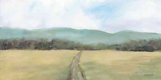 Pam Britton BR627 - BR627 - Road Through a Field - 18x9 pastoral landscape, countryside painting, meadow with path, farmhouse landscape art, rolling hills, rustic country decor from Penny Lane