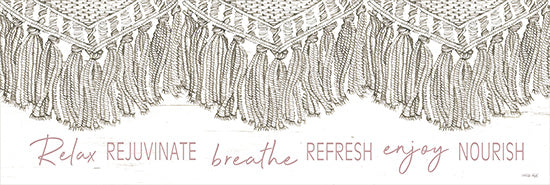 Cindy Jacobs CIN4336 - CIN4336 - Breathe - 36x12 Inspirational, Relax, Rejuvenate, Breathe, Refresh, Enjoy, Nourish, Typography, Signs, Textual Art, Boho, Macrame, Neutral Palette from Penny Lane