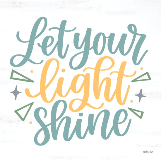 Imperfect Dust DUST1286 - DUST1286 - Let Your Light Shine - 12x12 typography, inspirational, word art, encouragement, script, stars, whimsical, digital illustration, multicolor from Penny Lane