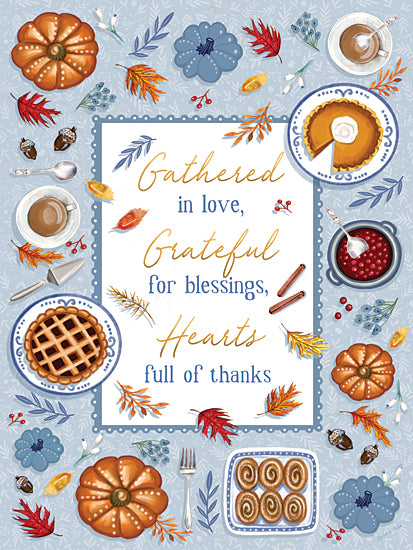 House Fenway ET685 - ET685 - Full of Thanks - 12x16 Gathered in love grateful hearts, pumpkin pie, coffee, pumpkins from Penny Lane