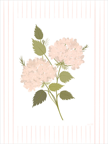 House Fenway FEN1302 - FEN1302 - Striped Spring Stem I - 12x16 Botanical print, soft pink flowers, green leaves, minimalist floral art, nature illustration, elegant design, pastel colors from Penny Lane