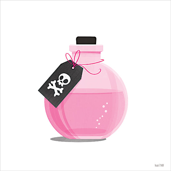 House Fenway FEN1308 - FEN1308 - Poison in Pink - 12x12 Poison bottle illustration, pink potion, skull and crossbones label, whimsical art, Halloween potion, fantasy bottle, minimal design from Penny Lane
